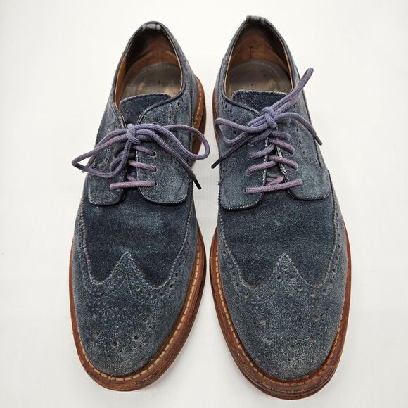 Cole Haan + Todd Snyder Men\'s Size 9.5 Blue Suede Wingtip Shoes Rounds Toe main image 4